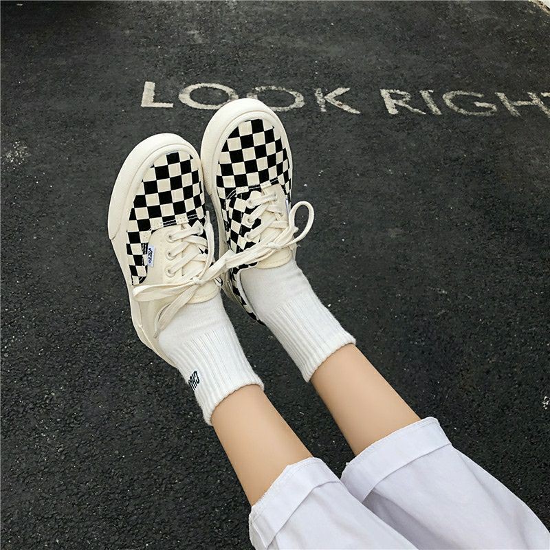 [ Free Ship/Order ] Giày Ulzzang Caro Dáng VanS