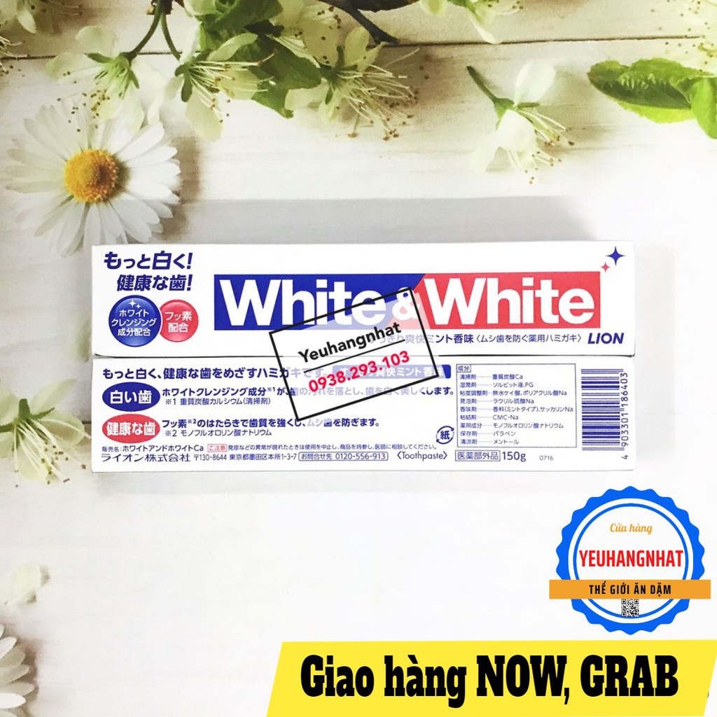 Kem đánh răng Lion white & white Nhật bản