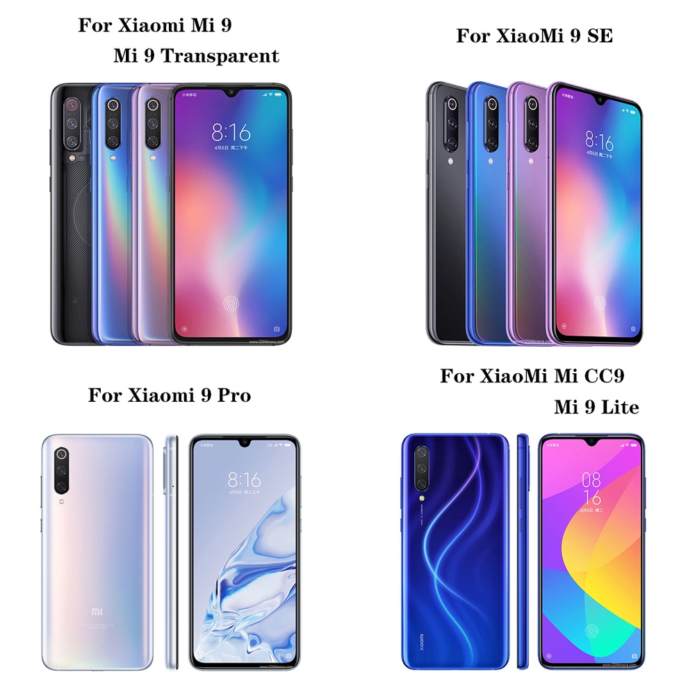 Ốp Điện Thoại TPU Silicon Phối Da Pu Viền Màu Trong Suốt Cho Xiaomi Mi 9 SE Pro Lite CC9C