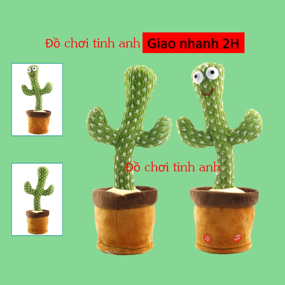 Xương Rồng Nhảy Múa 120 bài hát nhạc Tiếng Việt, Cây xương rồng nhại tiếng vui nhộn kèm đèn nháy có sạc USB