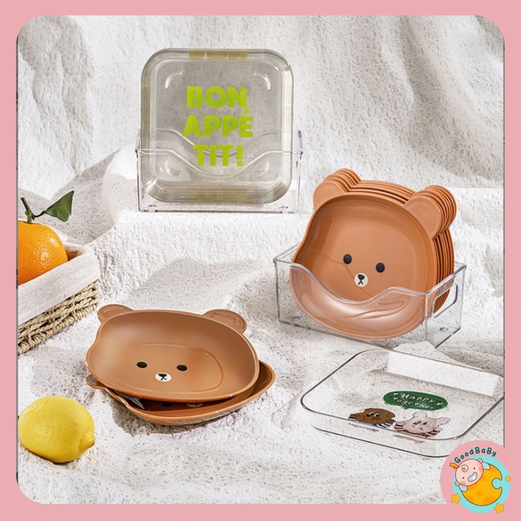 Combo đĩa hình gấu cao cấp ngộ ngĩnh bài trí thức ăn cho bé và cả gia đình Goodbabyvn