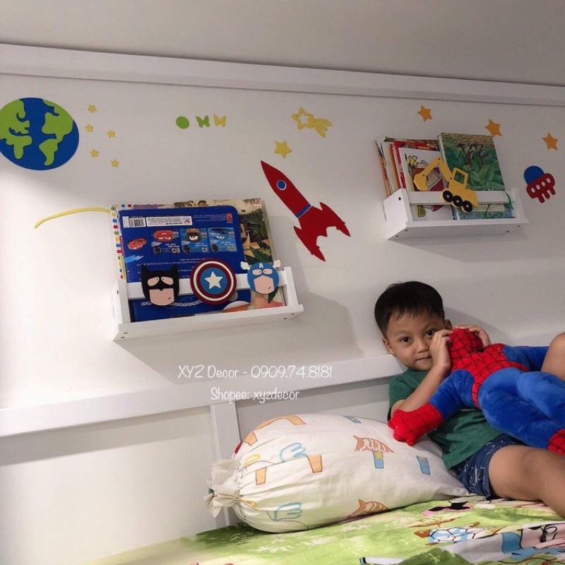 COMBO 4 KỆ SÁCH TREO TƯỜNG THANH NGANG MÀU TRẮNG | BigBuy360 - bigbuy360.vn