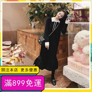 Đầm nữ tay dài phối màu thời trang hàn quốc