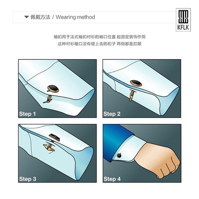 Áo sơ mi Pháp cao cấp Áo sơ mi nam áo sơ mi tùy chỉnh nhẹ Áo sơ mi nam tay áo ngắn Tai Chi cufflinks