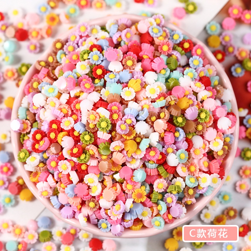 Set 100 Hoa Nhựa 6mm Trang Trí Ốp Điện Thoại