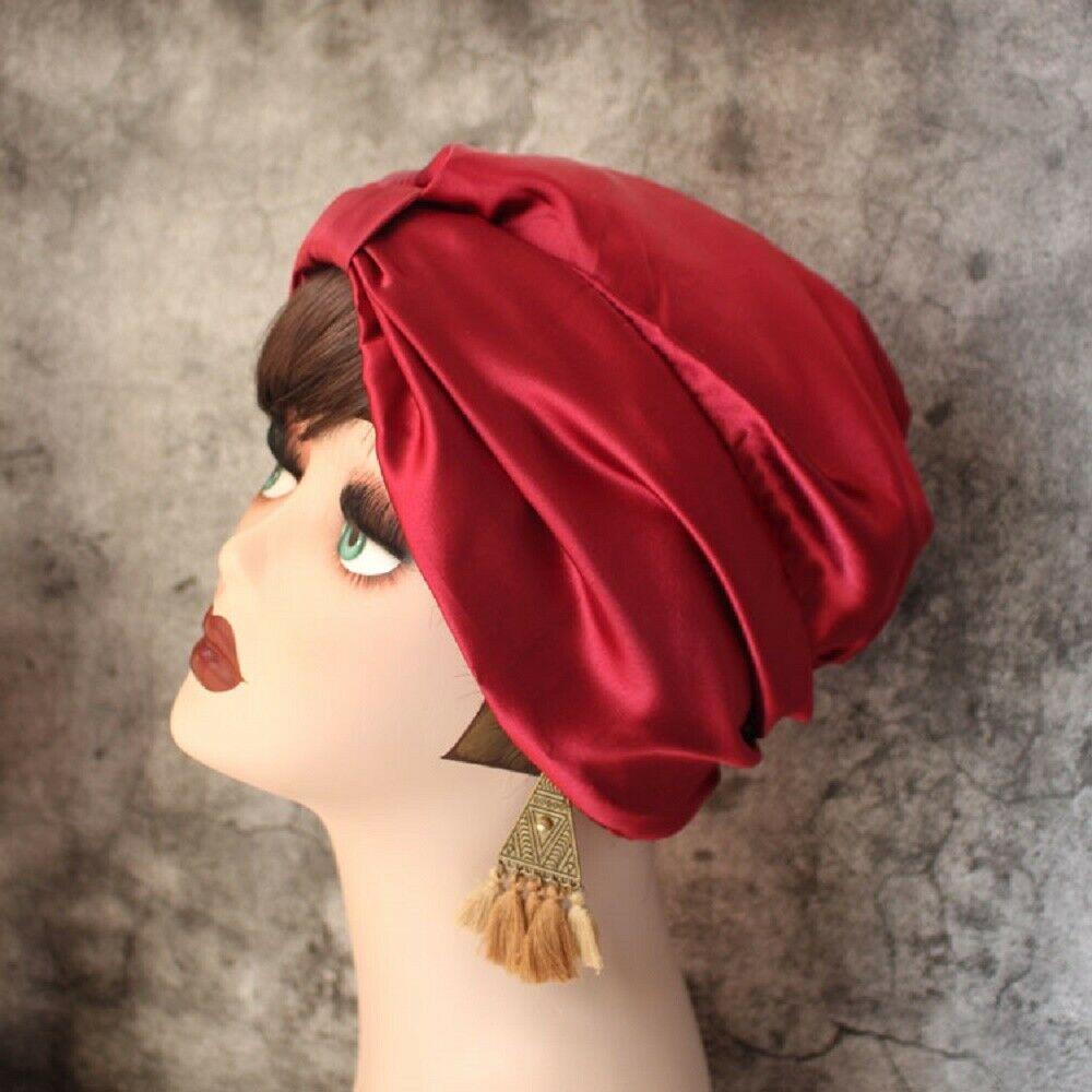 Mũ Turban Thắt Nút Bằng Vải Satin Thời Trang Dành Cho Nữ