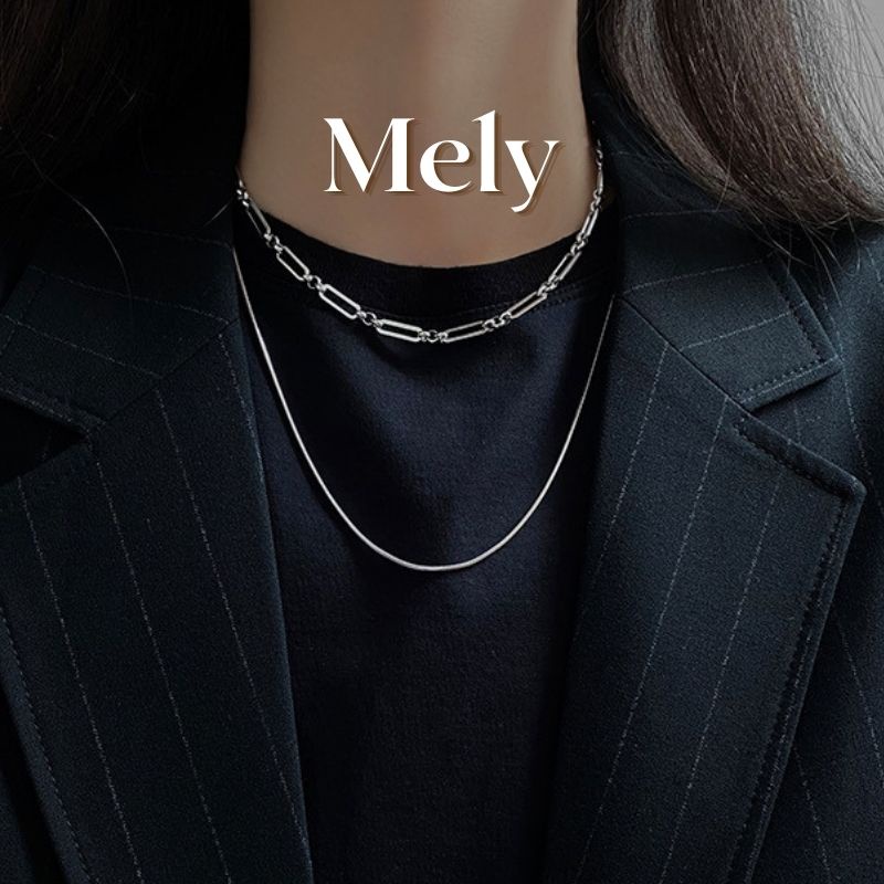 [KHÔNG ĐEN GỈ] Vòng cổ Titan Unisex 2 dây cá tính Mely TT41