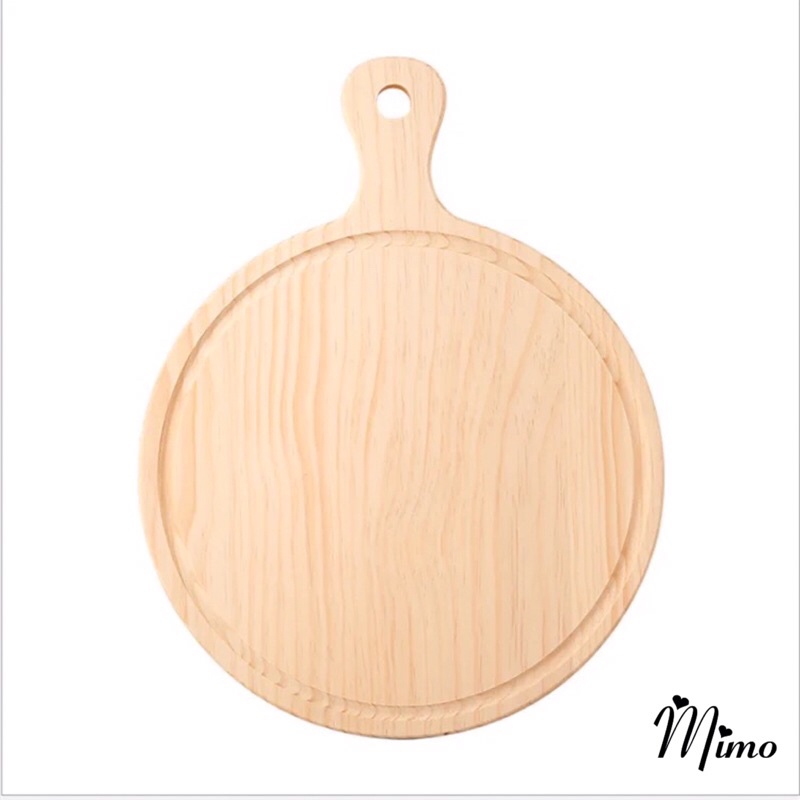 Thớt gỗ decor hình tròn có tay cầm phụ kiện trang trí, chụp ảnh, khay trà bánh, đựng pizza...2 kích thước lựa chọn