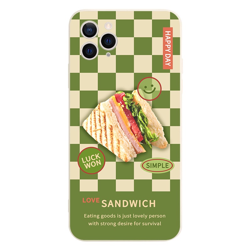 Ốp lưng iphone Ốp Điện Thoại Họa Tiết Bánh Sandwich Cho iPhone 13Promax 6splus/7/7plus/8/8plus/x/xr/14pro/11/12/13/pro/max/plus/promax Dinuo case
