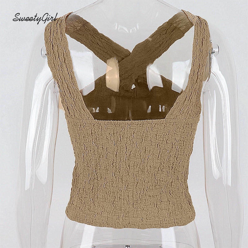 Áo Tank Top Hai Dây Màu Trơn Thời Trang Quyến Rũ 2022 Cho Nữ