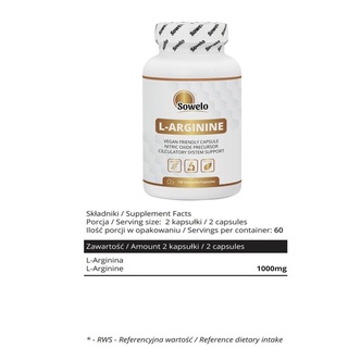 Viên uống L-Arginine Sowelo 120v- Hỗ trợ nam giới- Vỏ bọc viên uống hoàn hảo giúp hấp thu tốt hơn
