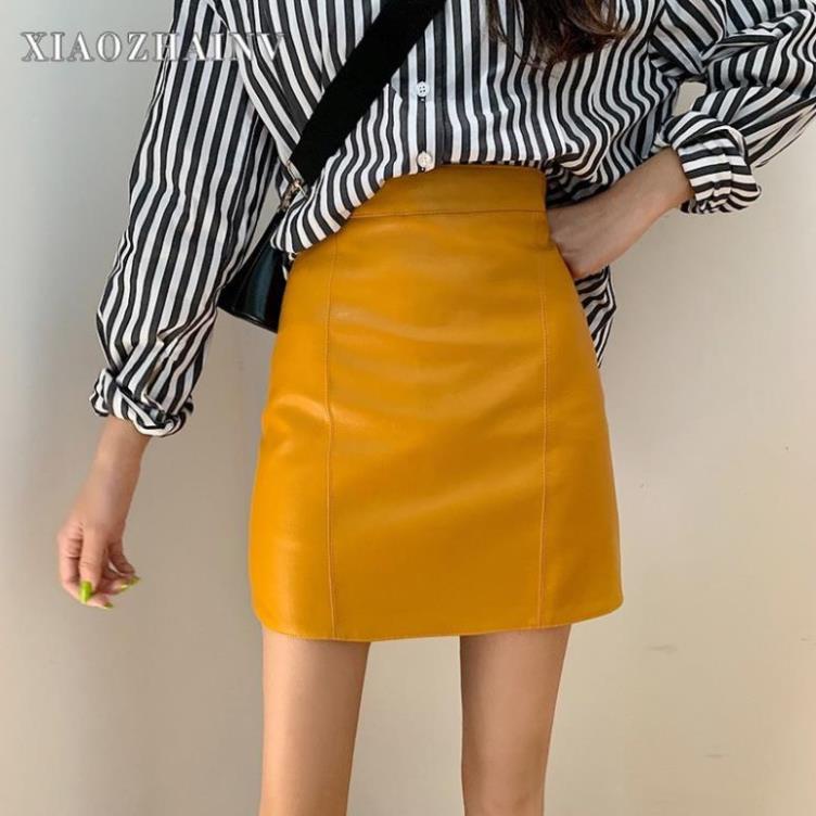 Chân váy da PU Yena dáng chữ A thiết kế đơn giản hợp thời trang nữ tính | BigBuy360 - bigbuy360.vn