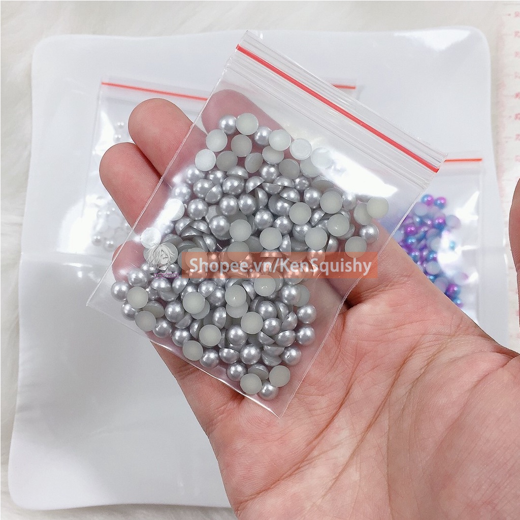 Hạt Nửa Ngọc Trai 10gram Trang Trí Phụ Kiện Handmade DIY Khung Ảnh In Dấu Tay Chân Cho Bé