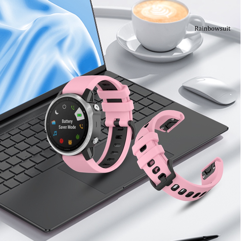 Dây Đeo Silicone Mềm Thoáng Khí 20 / 22 / 26mm Cho Đồng Hồ Garmin Fenix 6 / 6s / 6x