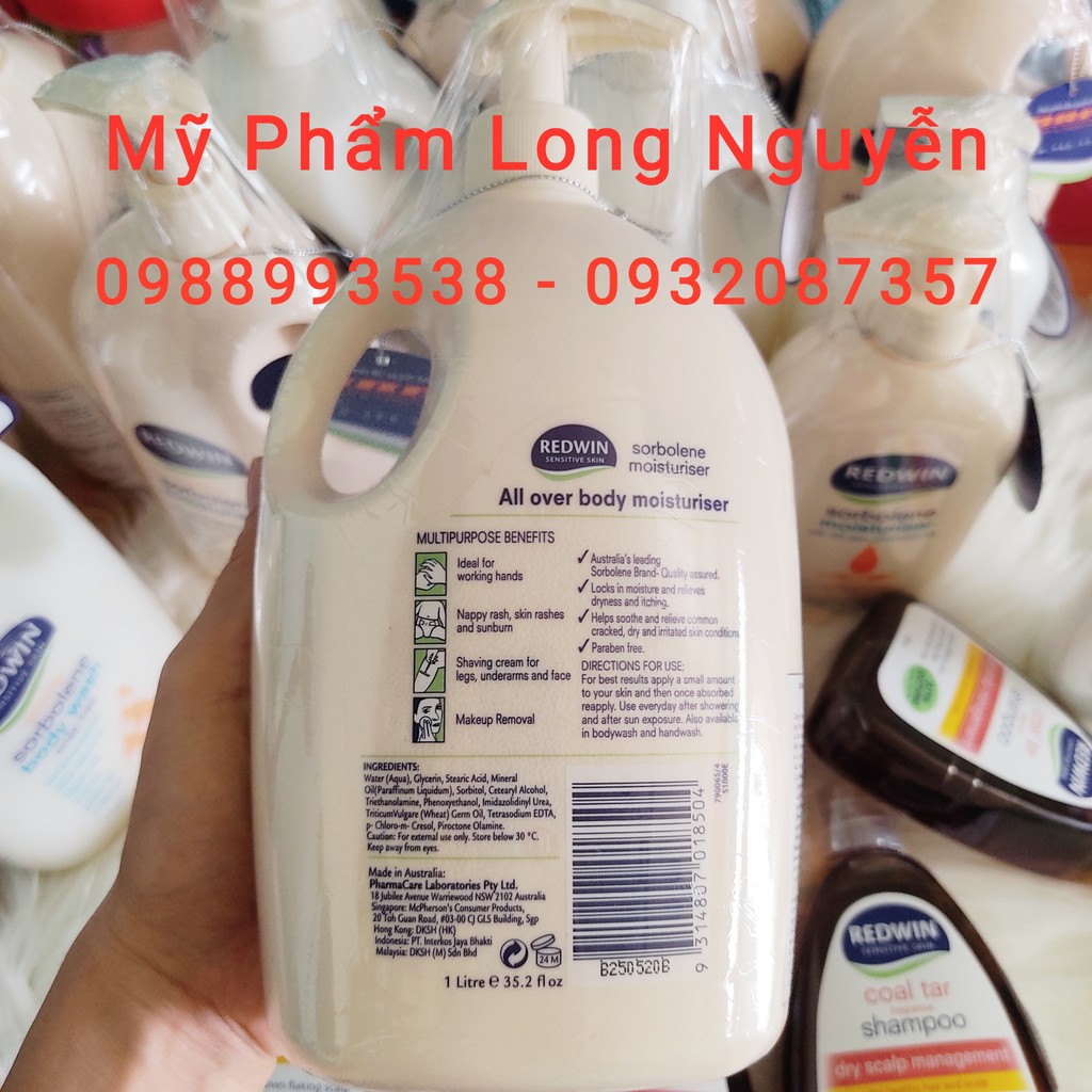 Kem dưỡng làm mềm da REDWIN Sorbolene Moisturiser 1 Lít