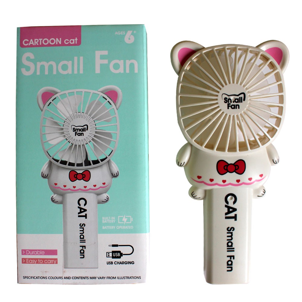 Quạt mini cầm tay mèo Hello Kity đâu sạc cổng USB tiện lợi