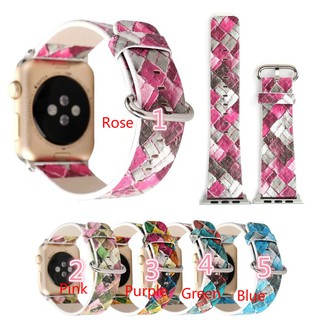 Dây đeo bằng da nhiều màu cho đồng hồ thông minh Apple Watch Series 4 3 2 1