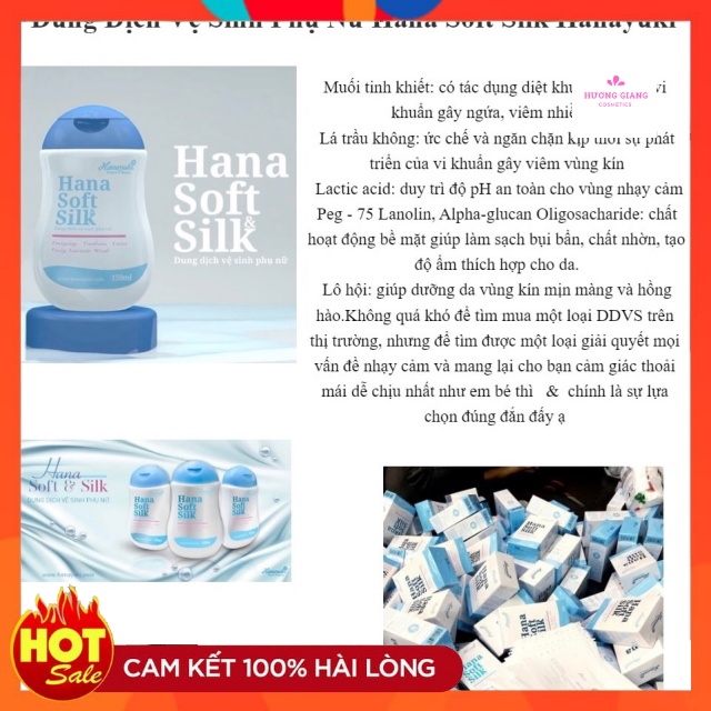 Dung Dịch Vệ Sinh Phụ Nữ Hana Soft Silk hàng chuẩn Công ty 150g