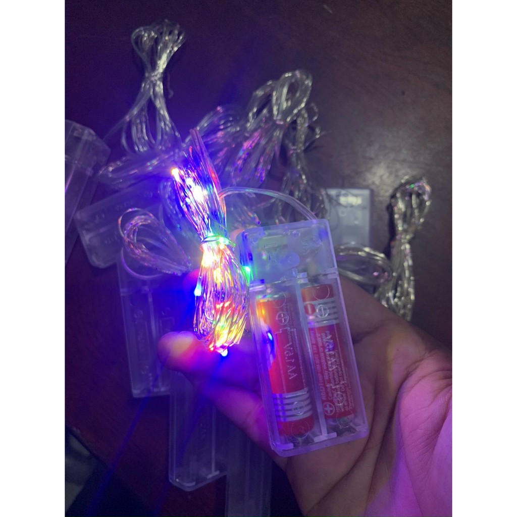 HÀNG NOEL Dây đèn Led đom đóm 3m. 10m - 30 bóng Fairy Light dùng pin AA