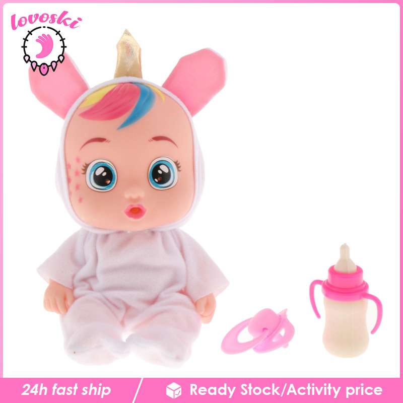 [Lovoski] Búp Bê Em Bé Giống Thật Có Thể Khóc Ăn Được Tương Tác Đồ Chơi Nước Mắt Thật Làm Quà Tặng