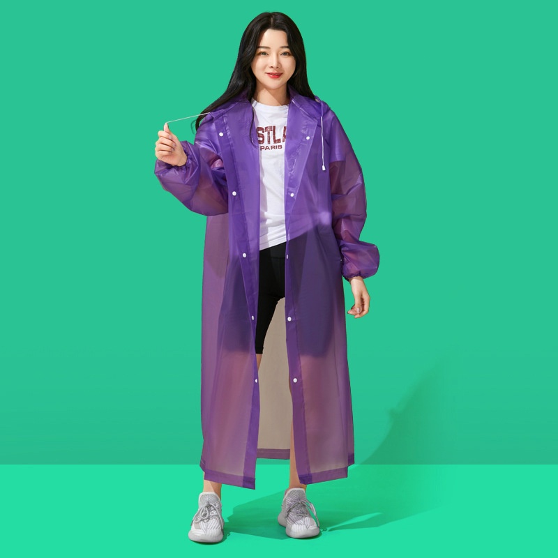 Áo Mưa Dáng Dài Eva Thiết Kế Nhỏ Gọn Dùng Một Lần Thời Trang Cho Người Lớn