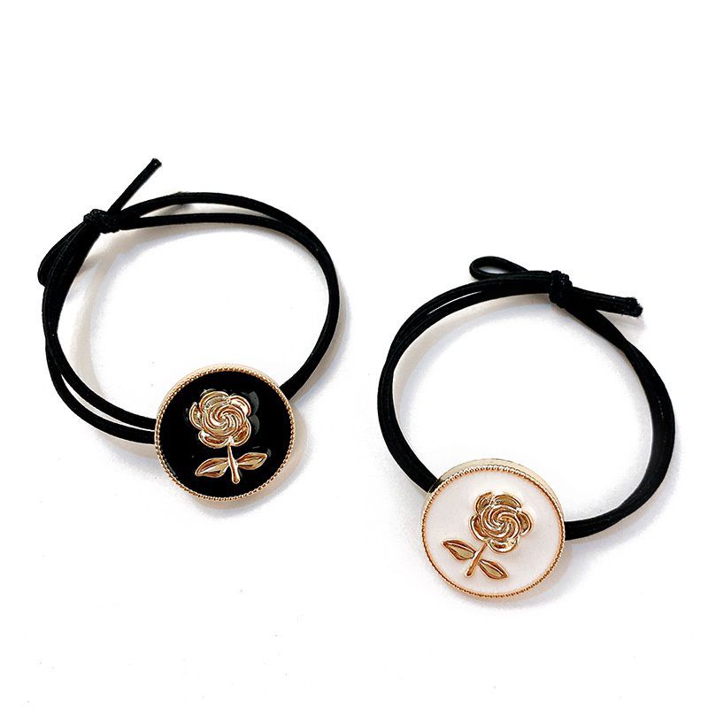Dây cột tóc hình hoa hồng phong cách vintage Hàn Quốc