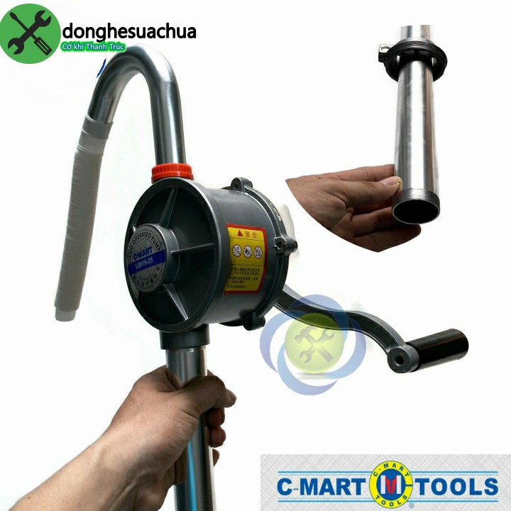 Cây bơm dầu quay tay C-Mart L0019-25 28Lmin (ống hút lắp ghép)