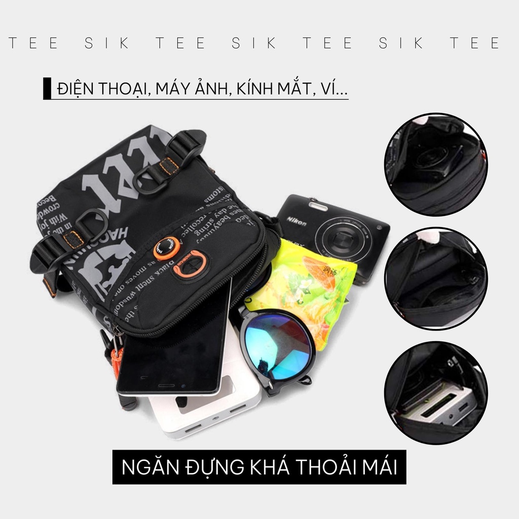 Túi đeo chéo mini TEE SIK túi đeo chéo nhỏ gọn thời trang unisex chống nước đeo ngang hông đeo vai TS01