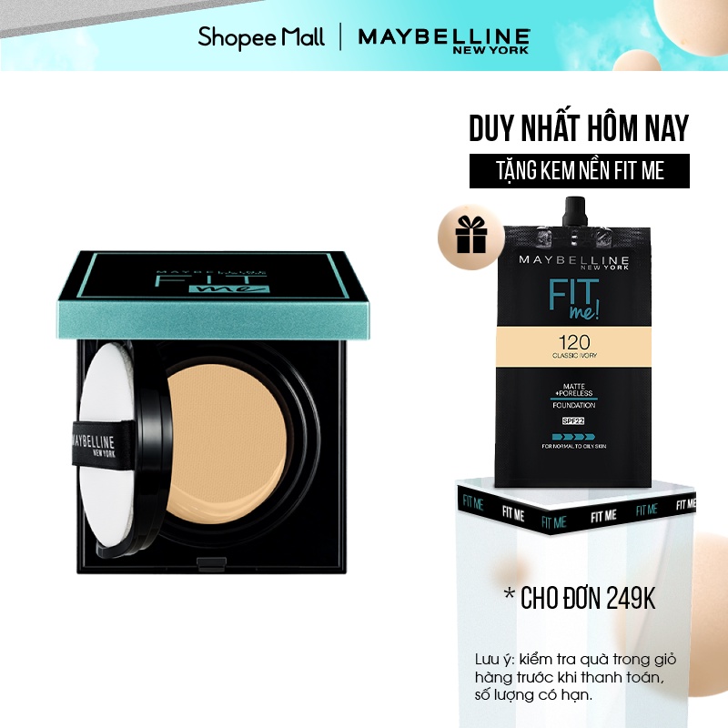 Phấn Nước Mịn Nhẹ Kiềm Dầu Fit Me Matte+Poreless Cushion Maybelline New York 14g