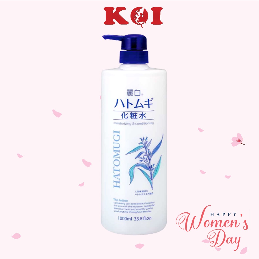 Nước hoa hồng ý dĩ Hatomugi Reihaku The Lotion cấp ẩm sáng da 1000ml có vòi