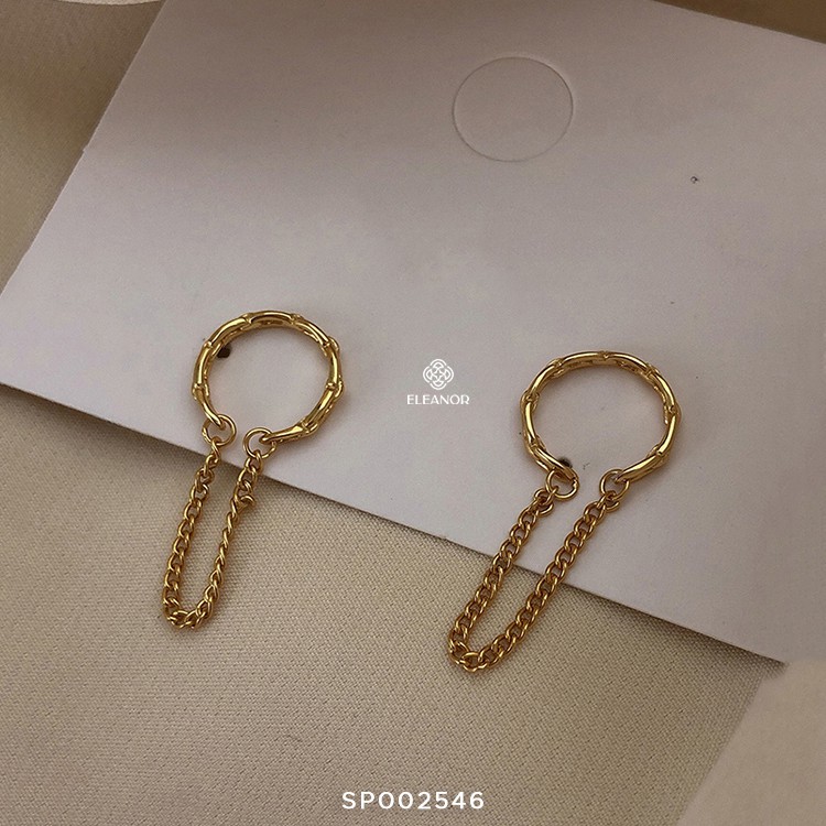 Bông tai nữ gắn vành Eleanor Accessories phối dây cá tính set phụ kiện trang sức 4760
