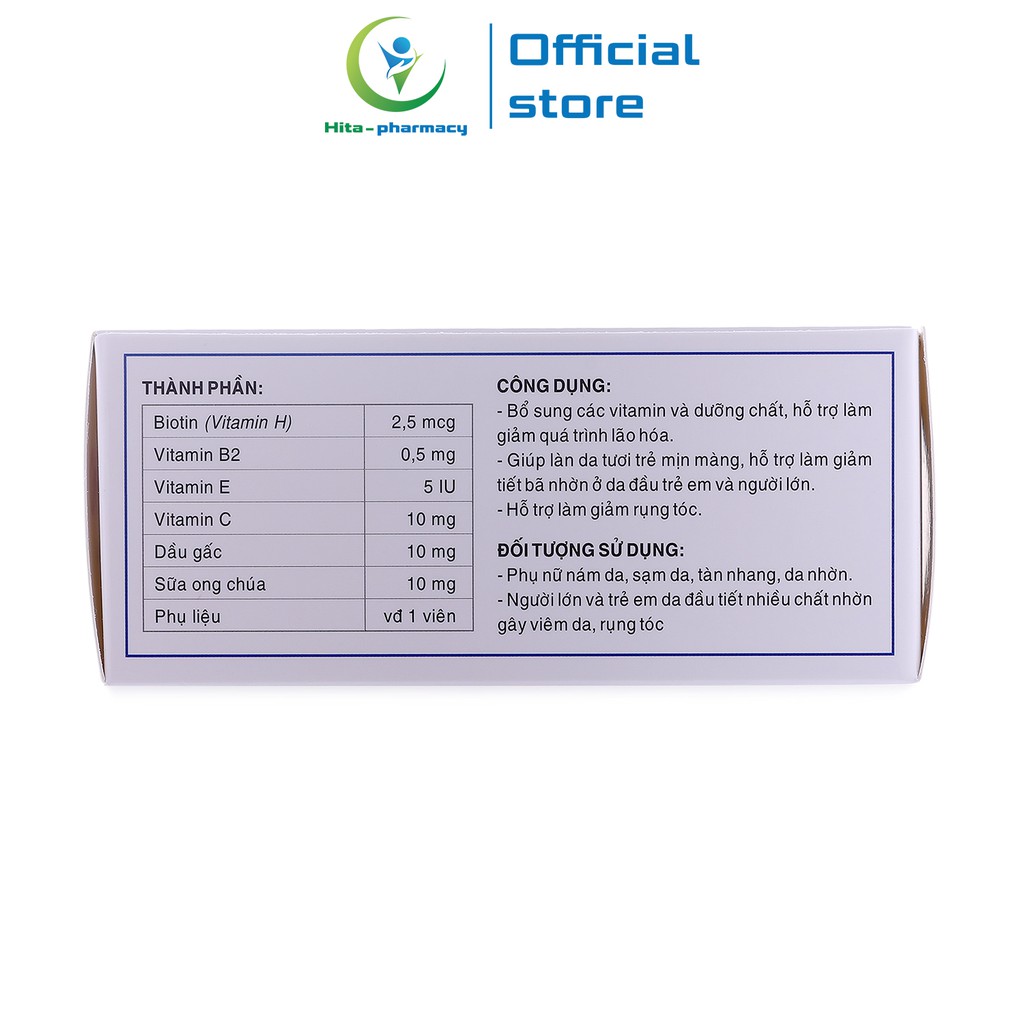 Viên uống Biotin HD cho mái tóc khỏe và làn da sáng - Hộp 100 viên | BigBuy360 - bigbuy360.vn