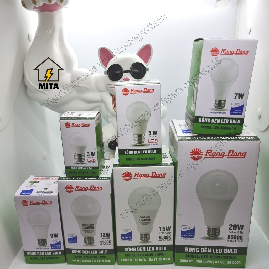 Bóng LED Rạng Đông, ChipLED SAMSUNG, 3W, 5W, 7W, 9W, 12W, 15W, 20W - MITA