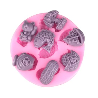 Khuôn silicon 4d làm rau câu làm bánh mẫu 7 hình độc đáo