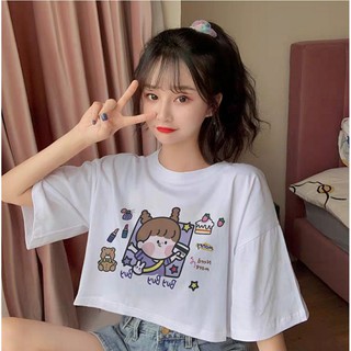 Áo thun nữ áo crop top nữ Nhã Dung Store chất thun 4 chiều siêu mát diêu dễ thương freesize dưới 65kg