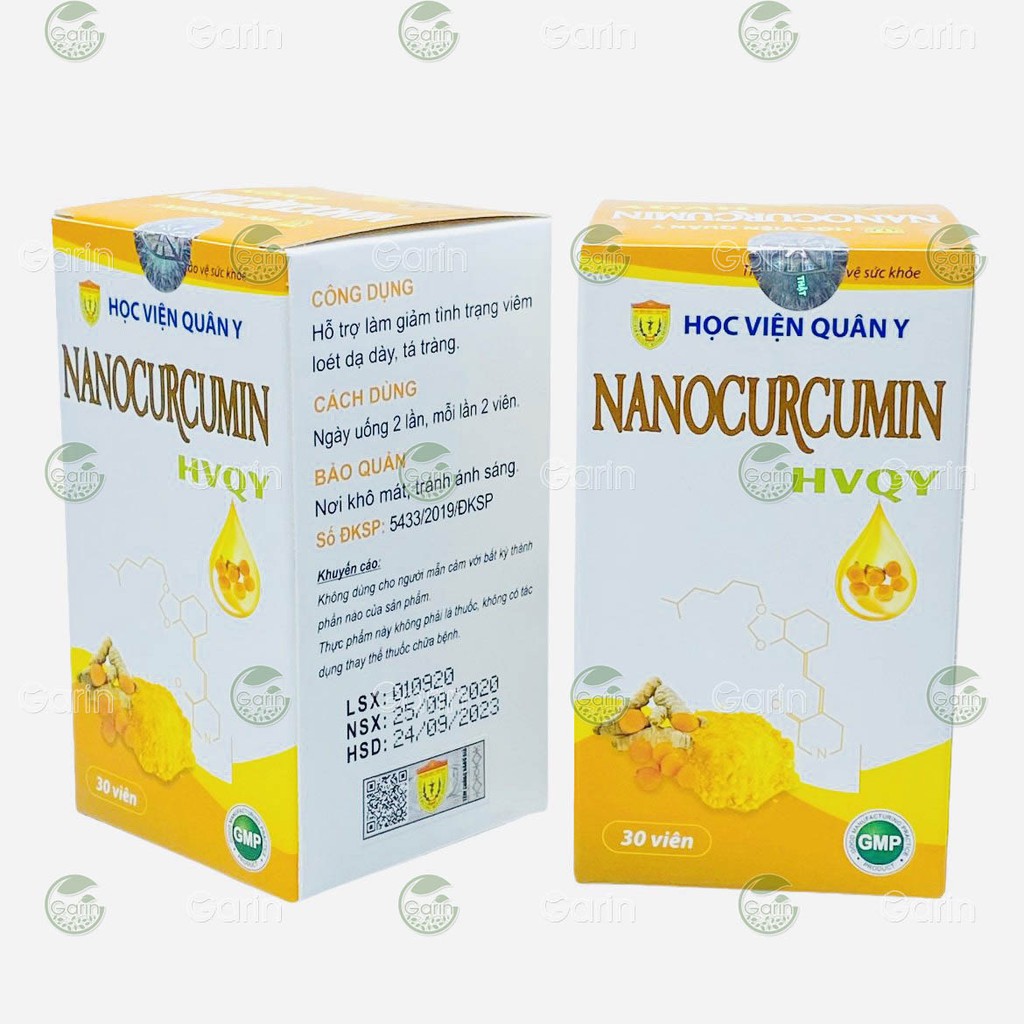 [HỖ TRỢ ĐIỀU TRỊ VIÊM LOÉT DẠ DÀY] Viên uống NANO CURCUMIN Học Viện Quân Y 30 viên hỗ trợ điều trị viêm loét dạ dày