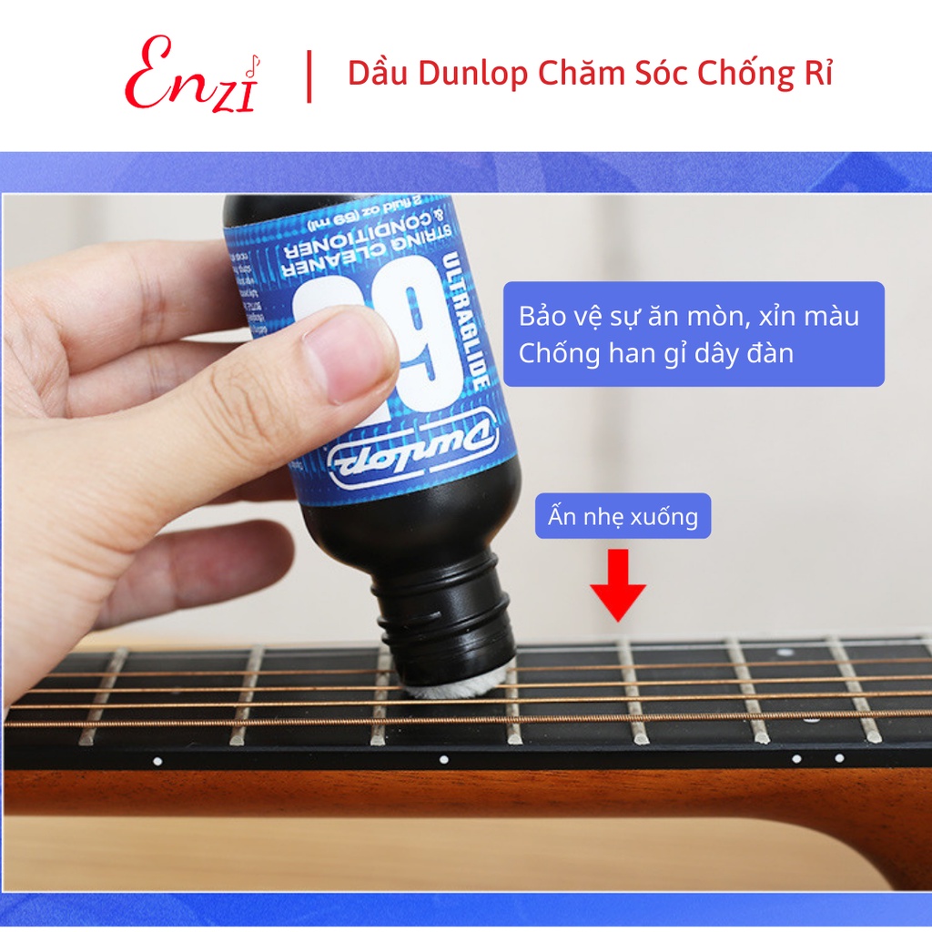 Dầu Dunlop Lau Dây Đàn Guitar chống gỉ mượt dây Dầu Dunlop Ultraglide String Cleaner &amp; Conditioner 65 6582 enzi
