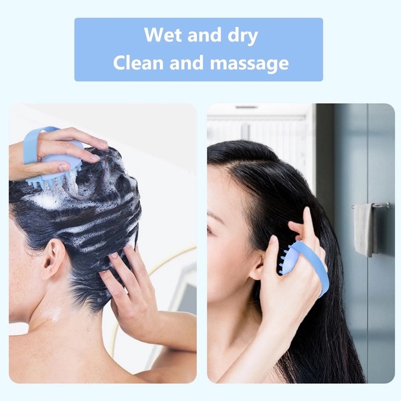 Lược Mát Xa Đầu Tròn Bằng Nhựa ABS Mềm Màu Sắc Ngẫu Nhiên Với Đai Cố Định Chống Gàu Cho Nhà Tắm
