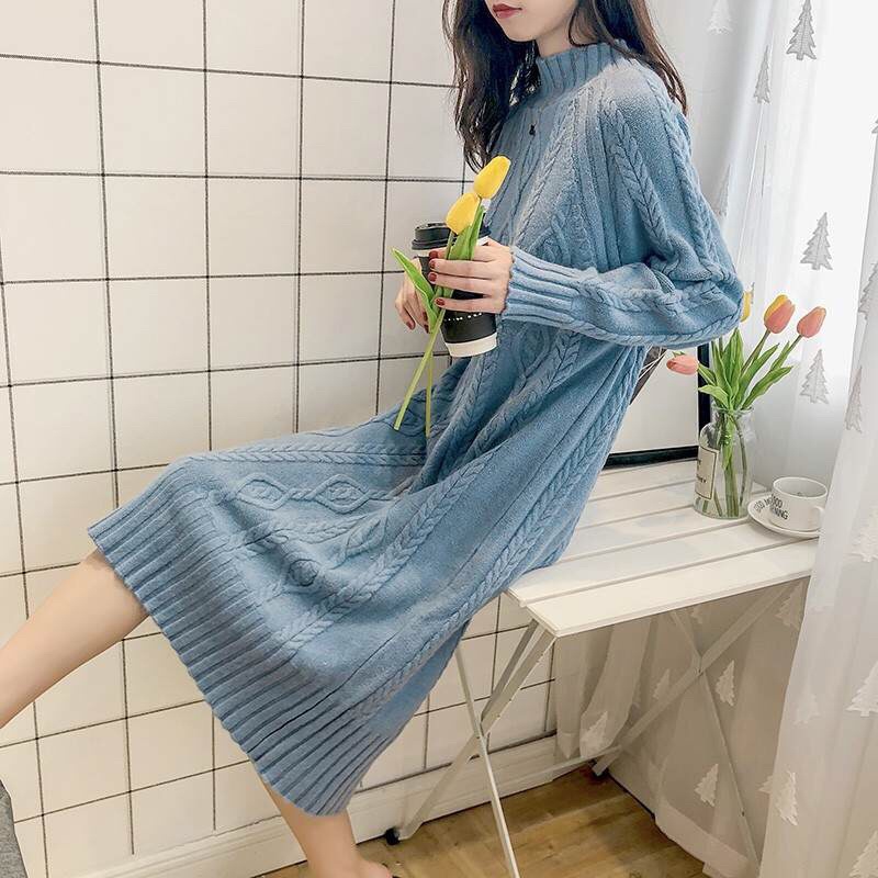 Váy len suông thừng siêu dày ấm áp