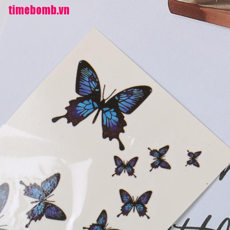 Hình Xăm Dán Tạm Thời Hình Bướm 3d