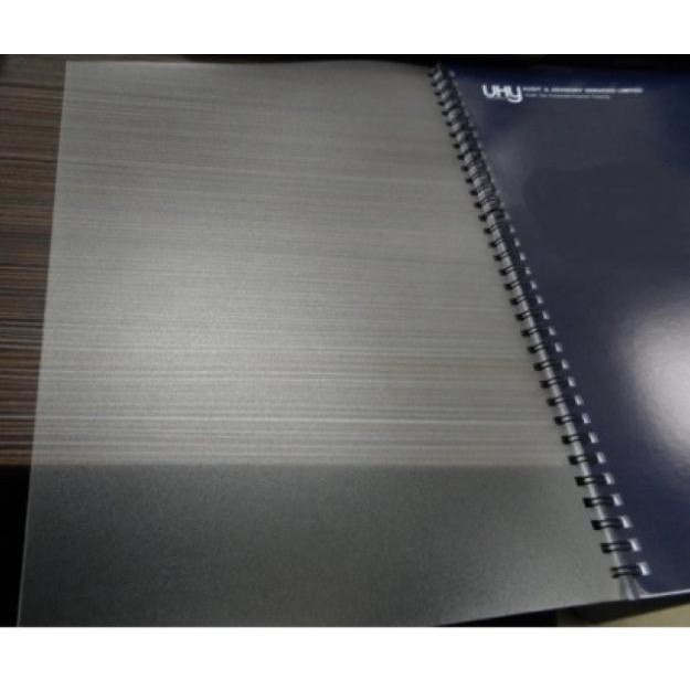 5 tờ Bìa kiếng sần mờ 0,4mm dùng đóng sách A4 Plastic cover Pgrand