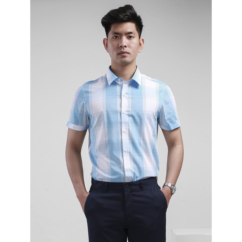Áo sơ mi nam ngắn tay ARISTINO- sợi sồi- slim - ass083S8