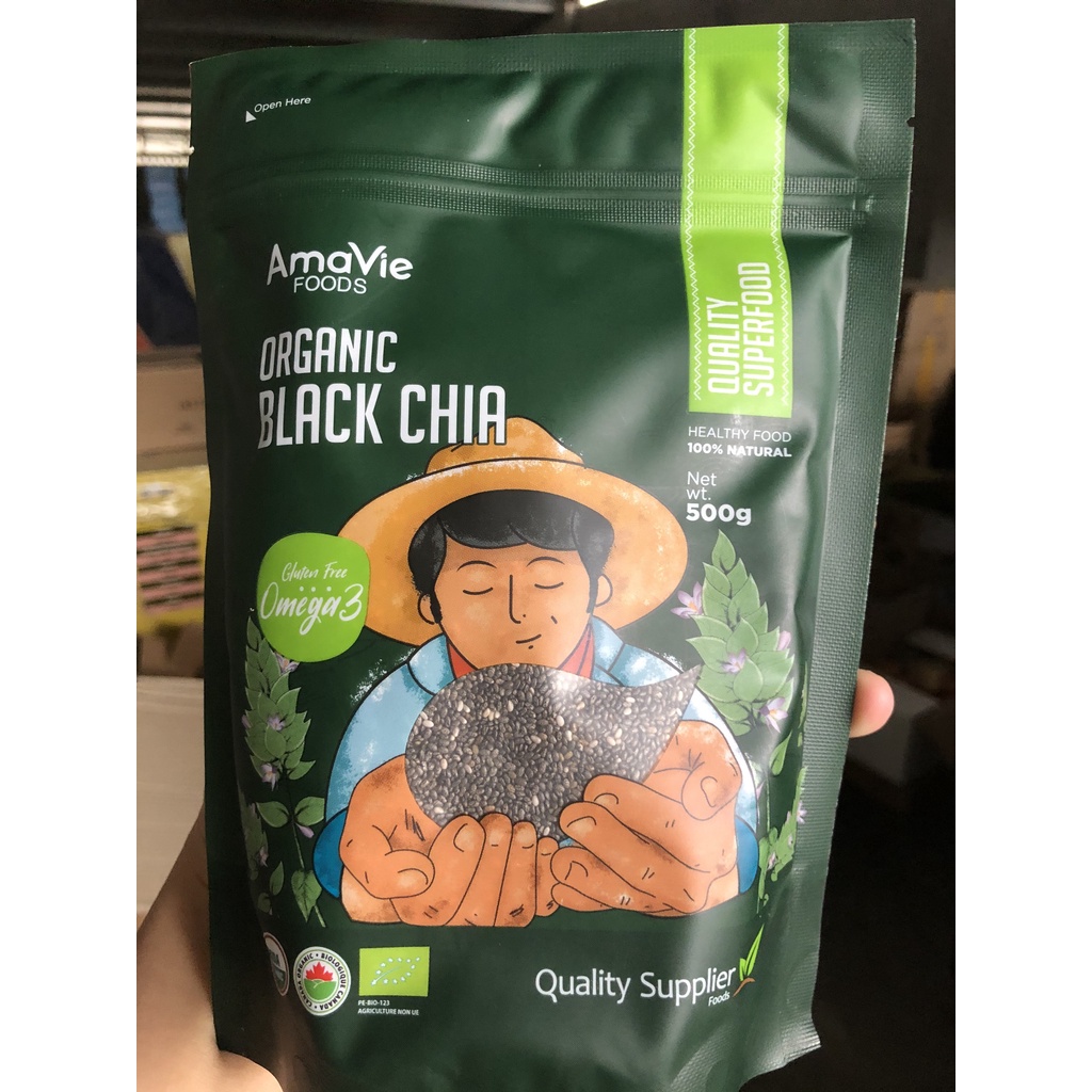 Hạt chia hữu cơ Amavie Foods Organic Black dành cho bé ăn dặm date 9/2023