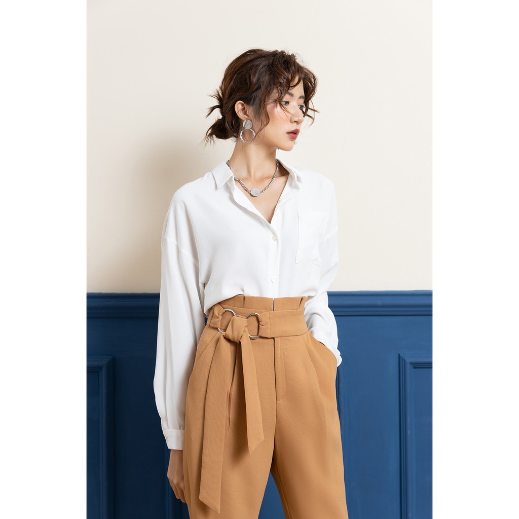 Áo sơ mi nữ lụa dài tay công sở hàn quốc có túi trước ngực ASW0829 - 92 Wear | BigBuy360 - bigbuy360.vn