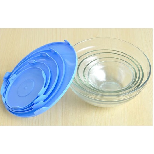 Bộ thố thủy tinh 5 cái, nhiều màu