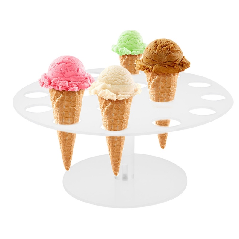 Giá Đỡ Bánh Waffle 8 / 16 Lỗ Hình Nón Chất Liệu Acrylic