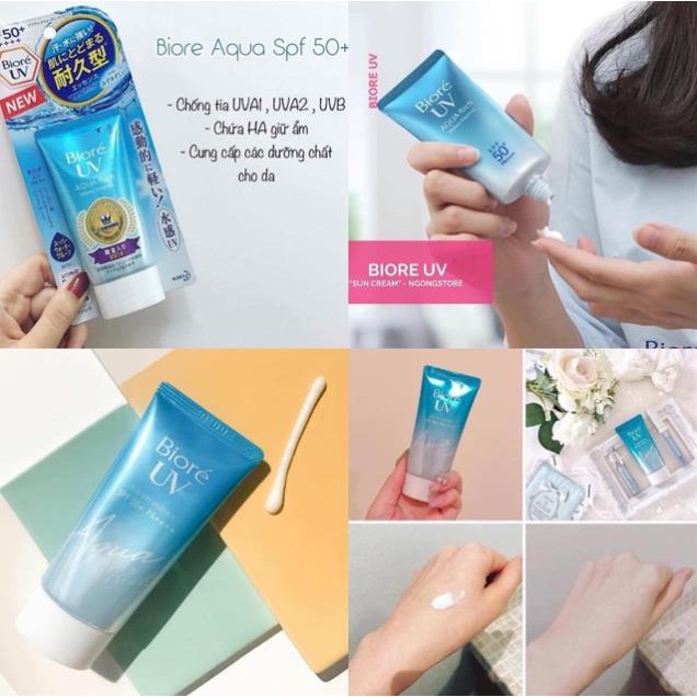 KEM CHỐNG NẮNG UV AQUA  RICH WATER GEL SPF 50+ VÀ ESSENCE BIORE