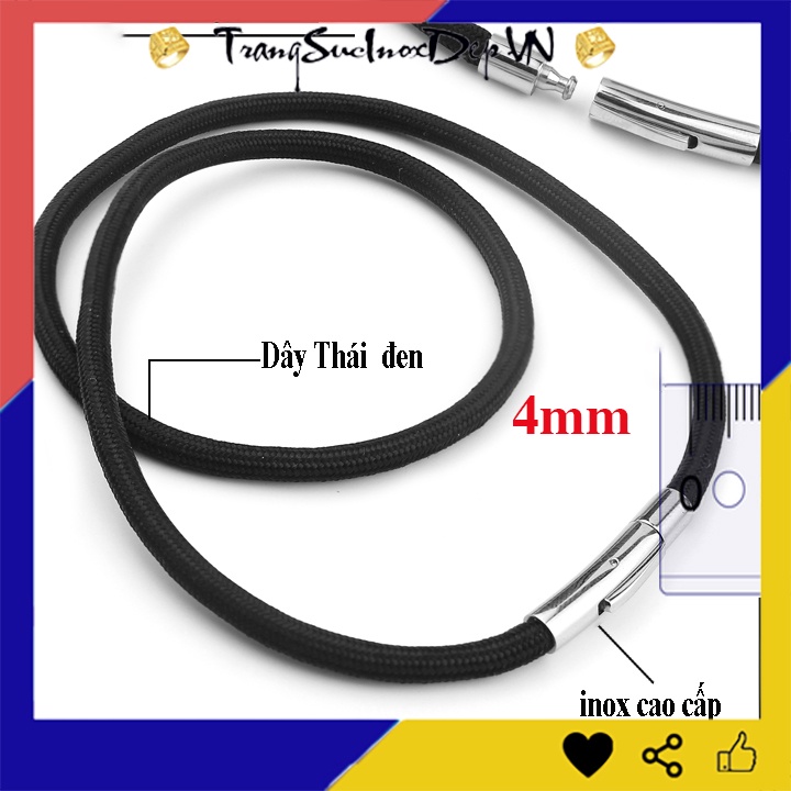 dây chuyền dù thái 4ly , khóa gài inox vip không đen, không gỉ