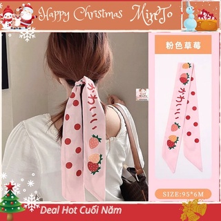 Dây buộc tóc thắt nơ vải lụa dài phong cách thời trang- cột tóc lụa dài nữ Hàn Quốc-Ruy băng lụa cột tóc, khăn quà