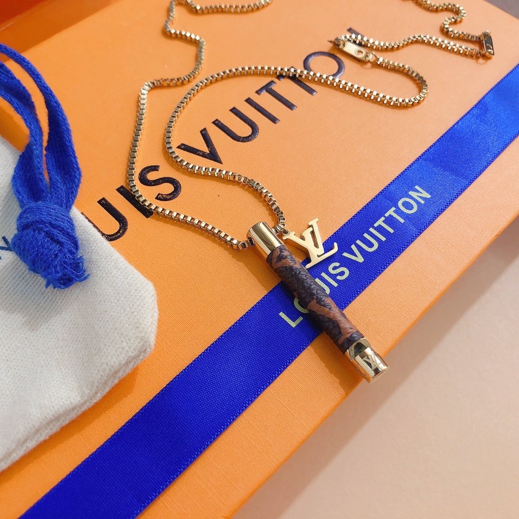 LOUIS VUITTON Vòng cổ Thép Titan Họa Tiết Lv Sang Trọng Cho Nam Nữ